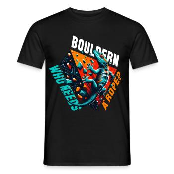 Bouldern Gecko Seil? Geschenk - Männer T-Shirt - Schwarz - Vorne - AI Model Male 178 light (178cm)