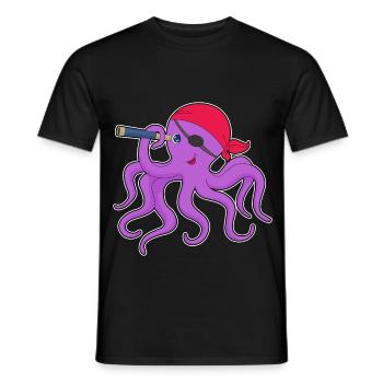 Jumelles Octopus Pirate - T-shirt homme - noir - Devant - AI Model Male 178 light (178cm)
