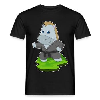 Horse Karate Martial Arts - Men's T-Shirt - black - Front - AI Model Male 178 light (178cm)