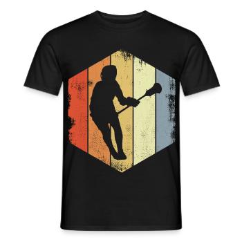Vintage Lacrosse Spieler - Männer T-Shirt - Schwarz - Vorne - AI Model Male 178 light (178cm)