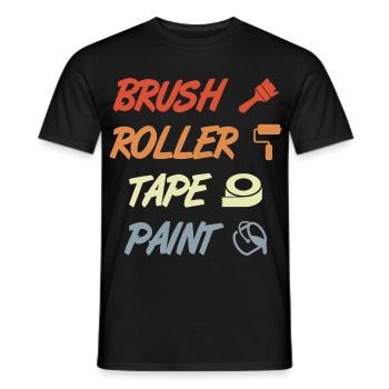 Brush Roller Tape Paint - Männer T-Shirt - Schwarz - Vorne - AI Model Male 178 light (178cm)