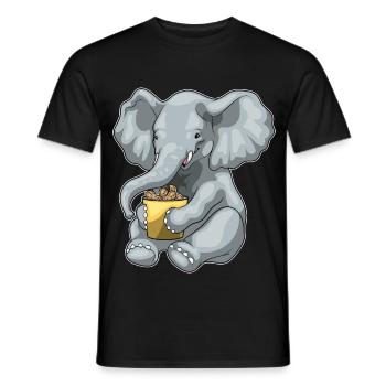 Elephant Peanuts - Men's T-Shirt - black - Front - AI Model Male 178 light (178cm)