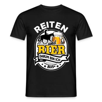 Western Reiten & Bier - darum bin ich hier - Männer T-Shirt - Schwarz - Vorne - AI Model Male 178 light (178cm)