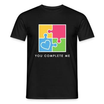 You Complete Me True Love Valentine's Day - Men's T-Shirt - black - Front - AI Model Male 178 light (178cm)