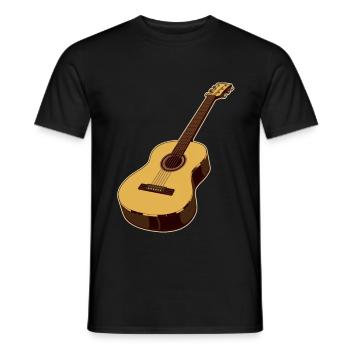 Guitar - Men's T-Shirt - black - Front - AI Model Male 178 light (178cm)