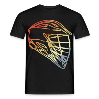 Lacrosse Helm Retro Stil - Männer T-Shirt - Schwarz - Vorne - AI Model Male 178 light (178cm)