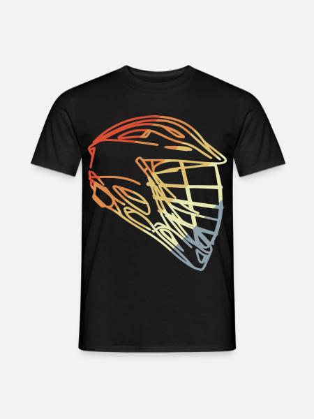 Lacrosse Helm Retro Stil - Männer T-Shirt - Schwarz