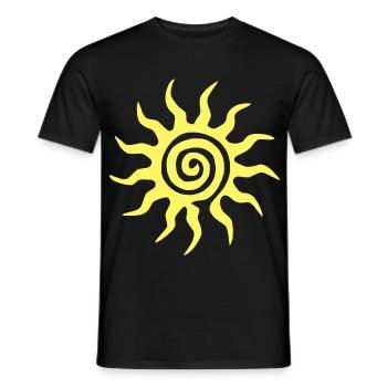 Soleil en spirale - T-shirt homme - noir - Devant - AI Model Male 178 light (178cm)