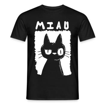 Miao - T-shirt uomo - nero - Fronte - AI Model Male 178 light (178cm)