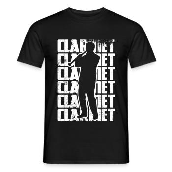 Funny clarinetist - Men's T-Shirt - black - Front - AI Model Male 178 light (178cm)