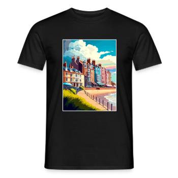 Cromer England Vintage Reiseposter WPA Souvenir - Männer T-Shirt - Schwarz - Vorne - AI Model Male 178 light (178cm)