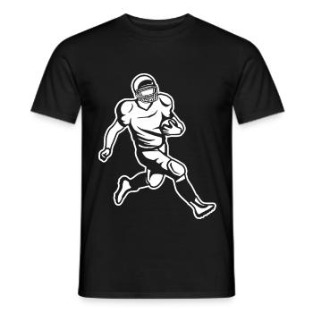 American Footballer Skizze - Männer T-Shirt - Schwarz - Vorne - AI Model Male 178 light (178cm)
