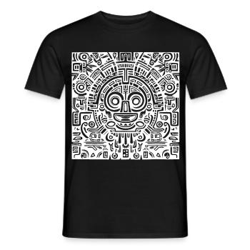 Inca, Aztèque, Motif Maya, Oeuvre d’art - T-shirt homme - noir - Devant - AI Model Male 178 light (178cm)