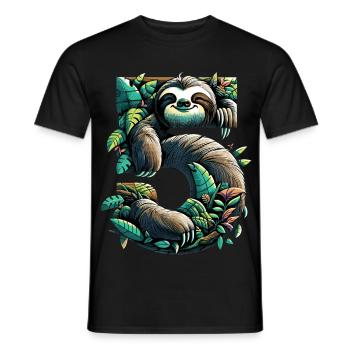 5 ans paresseux 5e cadeau d’anniversaire - T-shirt homme - noir - Devant - AI Model Male 178 light (178cm)
