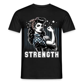 Stärke Frau Rockabilly Geschenk - Männer T-Shirt - Schwarz - Vorne - AI Model Male 178 light (178cm)