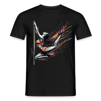 Pole dance dynamique couleurs cadeau - T-shirt homme - noir - Devant - AI Model Male 178 light (178cm)