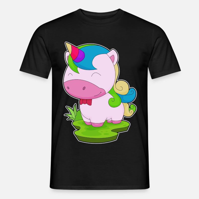 Einhorn Fliege - Männer T-Shirt - Schwarz