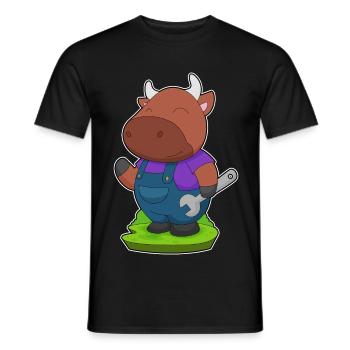 Atelier de clé mécanique Bull - T-shirt homme - noir - Devant - AI Model Male 178 light (178cm)