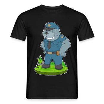 Hund Polizist Polizei - Männer T-Shirt - Schwarz - Vorne - AI Model Male 178 light (178cm)