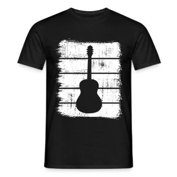 Guitar Drawing - Men's T-Shirt - black - Front - AI Model Male 178 light (178cm)