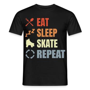 Eat Sleep Skate Repeat - Männer T-Shirt - Schwarz - Vorne - AI Model Male 178 light (178cm)