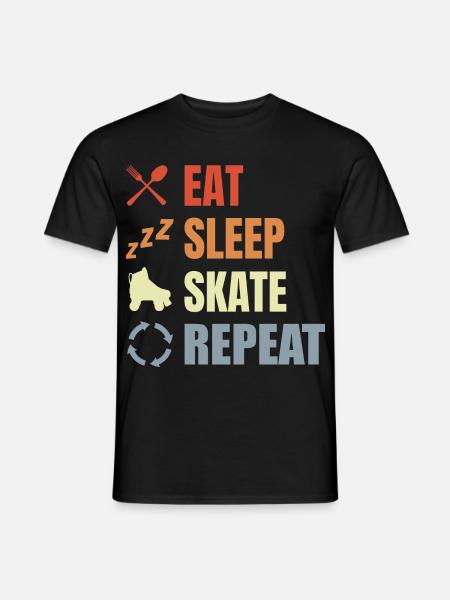 Eat Sleep Skate Repeat - Männer T-Shirt - Schwarz