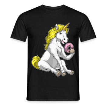 Einhorn Donut - Männer T-Shirt - Schwarz - Vorne - AI Model Male 178 light (178cm)