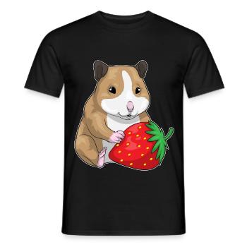 Hamster Fraise - T-shirt homme - noir - Devant - AI Model Male 178 light (178cm)