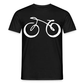 Hvid minimalistisk cykel - Mænd T-shirt - sort - Foran - AI Model Male 178 light (178cm)