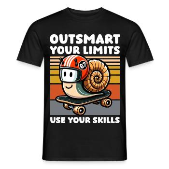Skate Snail – Des compétences au lieu de limites - T-shirt homme - noir - Devant - AI Model Male 178 light (178cm)