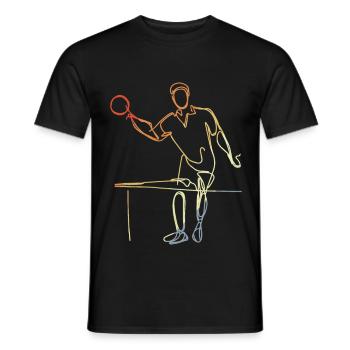 Dessin de tennis de Table Vintage - T-shirt homme - noir - Devant - AI Model Male 178 light (178cm)
