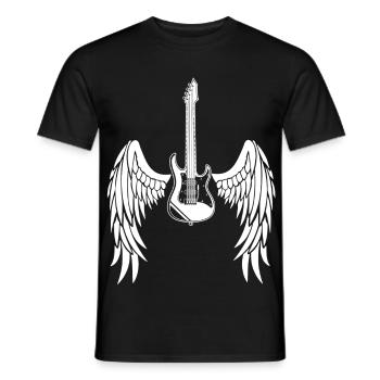 Winged Guitar - Men's T-Shirt - black - Front - AI Model Male 178 light (178cm)