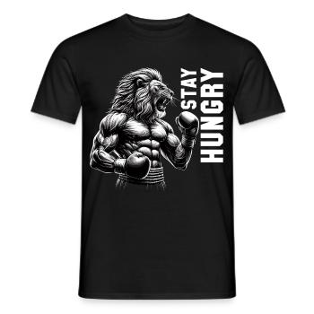Lion rugit rester faim boxeur boxe cadeau - T-shirt homme - noir - Devant - AI Model Male 178 light (178cm)