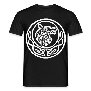 Mondsymbol des Weißen Wolfes - Männer T-Shirt - Schwarz - Vorne - AI Model Male 178 light (178cm)