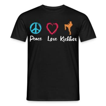 Peace Love Kickboxing - Men's T-Shirt - black - Front - AI Model Male 178 light (178cm)