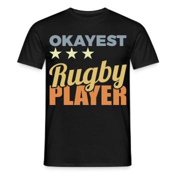 Average rugby player - Men's T-Shirt - black - Front - AI Model Male 178 light (178cm)