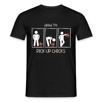 Comment draguer des filles - Comment draguer des poussins. - T-shirt homme - noir - Devant - AI Model Male 178 light (178cm)