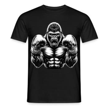 Gorilla Boxer Kämpfer Boxen Geschenk - Männer T-Shirt - Schwarz - Vorne - AI Model Male 178 light (178cm)