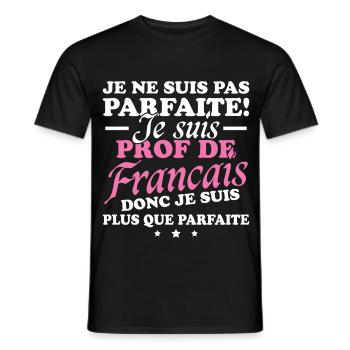 I'm a French teacher - Men's T-Shirt - black - Front - AI Model Male 178 light (178cm)