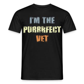 I'm The Purrrfect Vet - Männer T-Shirt - Schwarz - Vorne - AI Model Male 178 light (178cm)