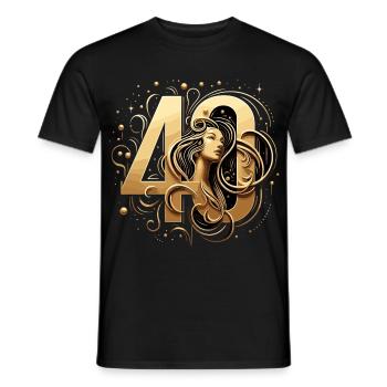 40 Jahre Gold Frau 40. Geburtstag Geschenk - Männer T-Shirt - Schwarz - Vorne - AI Model Male 178 light (178cm)