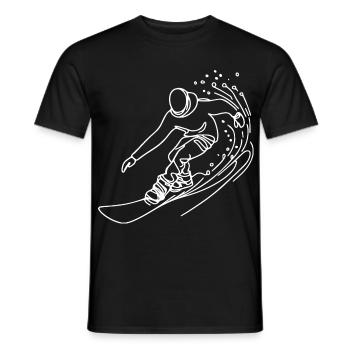 Snowboarder Zeichnung - Männer T-Shirt - Schwarz - Vorne - AI Model Male 178 light (178cm)