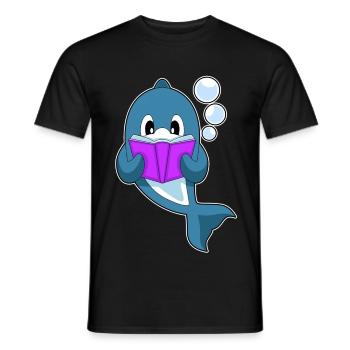 Livre des nerds des dauphins - T-shirt homme - noir - Devant - AI Model Male 178 light (178cm)