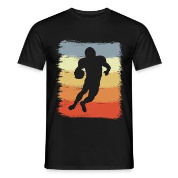 Retro Footballspieler - Männer T-Shirt - Schwarz - Vorne - AI Model Male 178 light (178cm)
