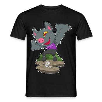 Chauve-souris Halloween crâne - T-shirt homme - noir - Devant - AI Model Male 178 light (178cm)