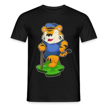 Tiger Baseball Baseballschläger - Männer T-Shirt - Schwarz - Vorne - AI Model Male 178 light (178cm)