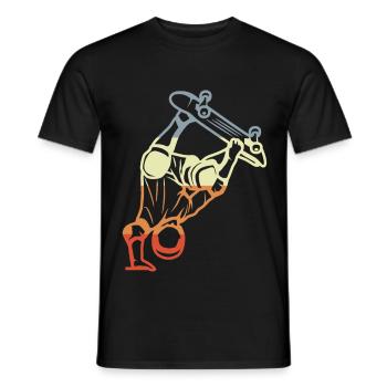 Skateboarder Skizze Vintage Look - Männer T-Shirt - Schwarz - Vorne - AI Model Male 178 light (178cm)