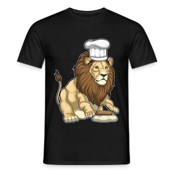 Pâtisserie Lion Baker Rouleau à pâtisserie - T-shirt homme - noir - Devant - AI Model Male 178 light (178cm)