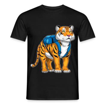 Tiger Schüler Rucksack Schule - Männer T-Shirt - Schwarz - Vorne - AI Model Male 178 light (178cm)
