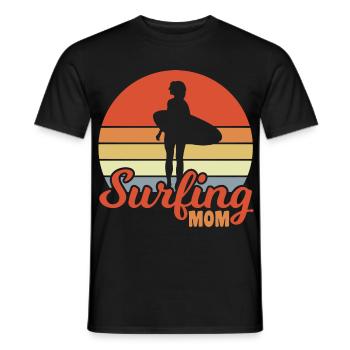 Surfing Mom - Männer T-Shirt - Schwarz - Vorne - AI Model Male 178 light (178cm)